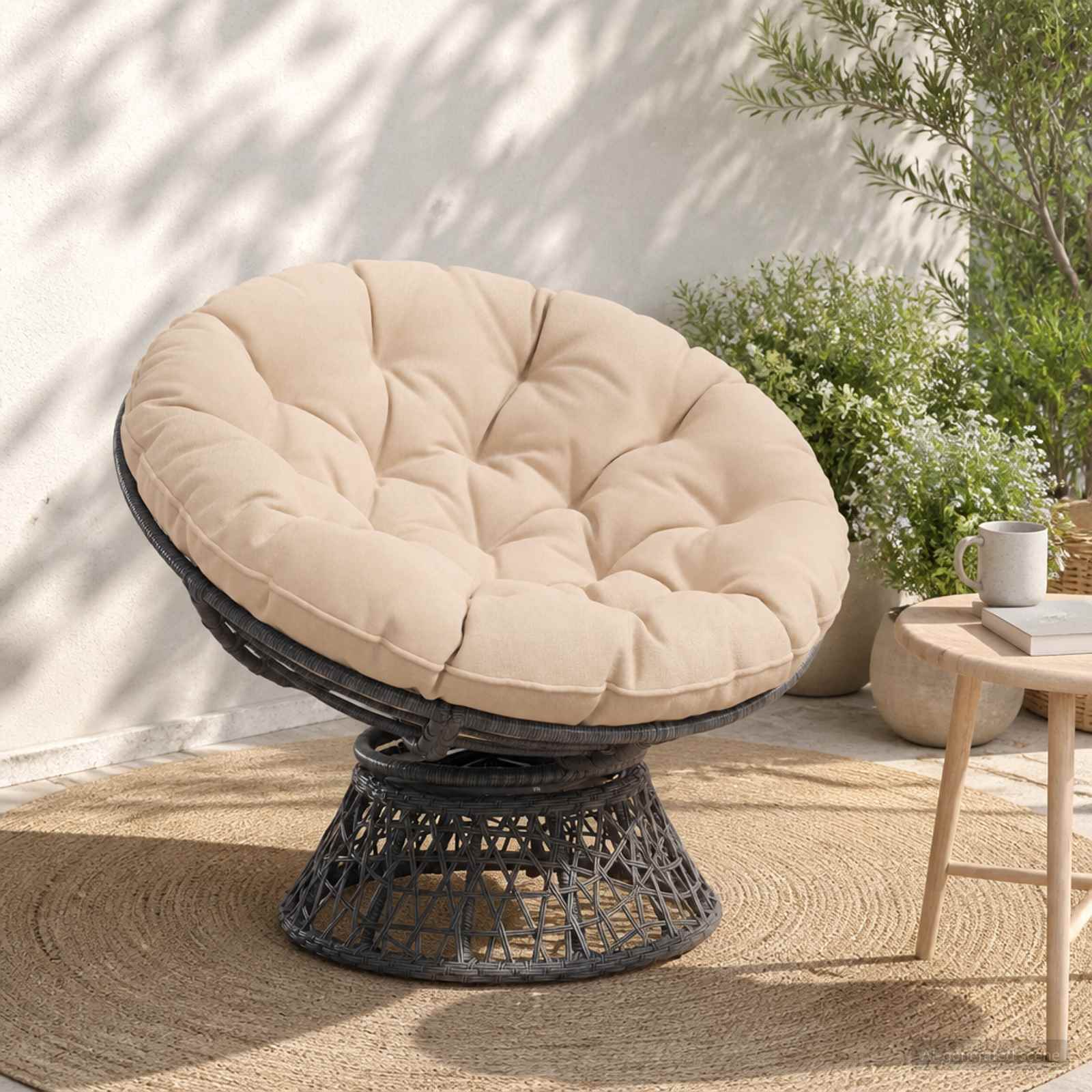 Cuscino per Sedia Appesa VIANEN 100% Poliestere Crema