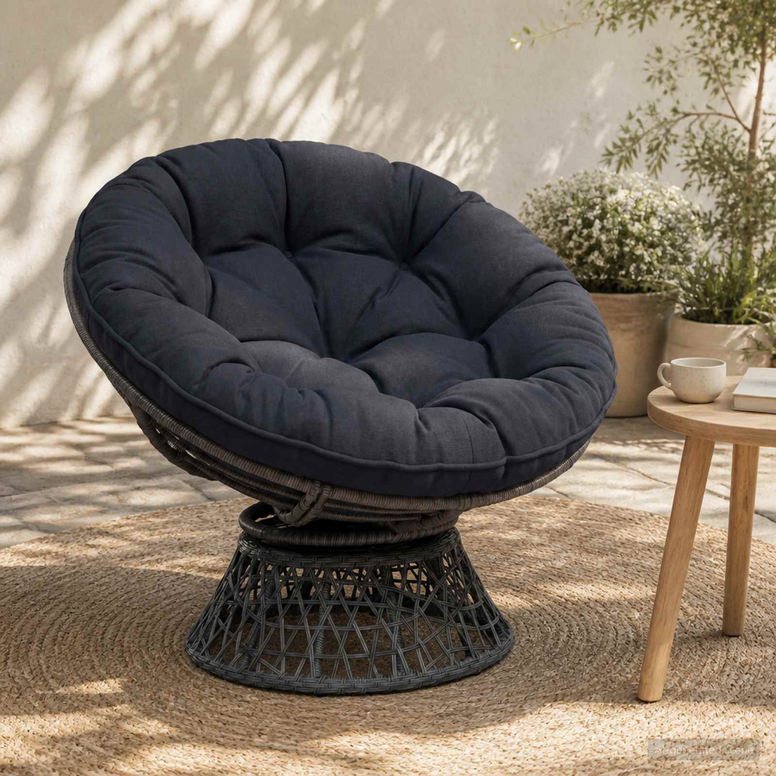 Cuscino per Sedia Appesa VIANEN 100% Poliestere Blu Scuro