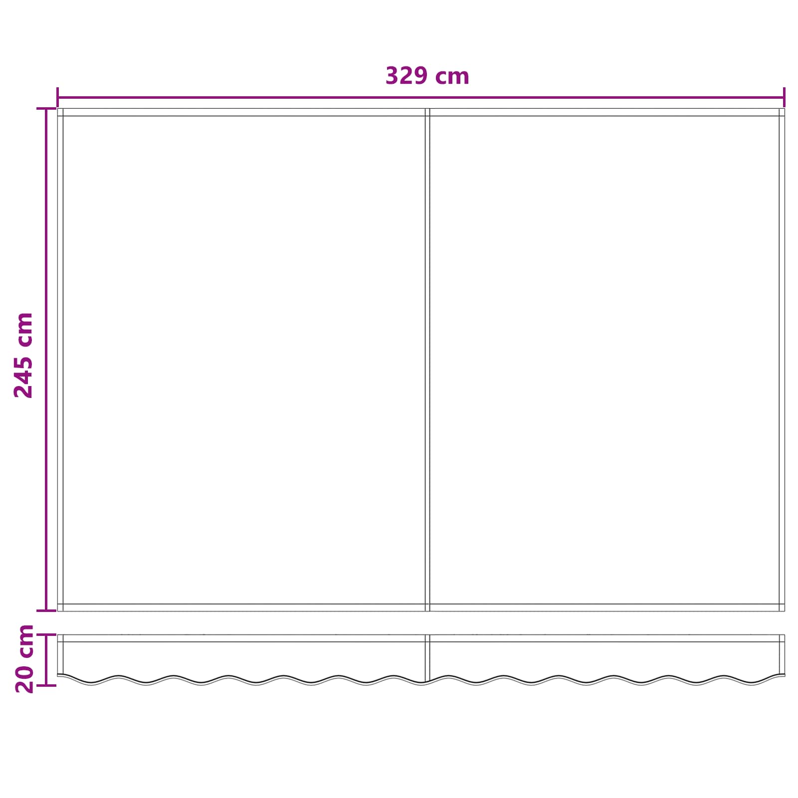 Telo di ricambio per tenda da sole per 3,5x2,5 m