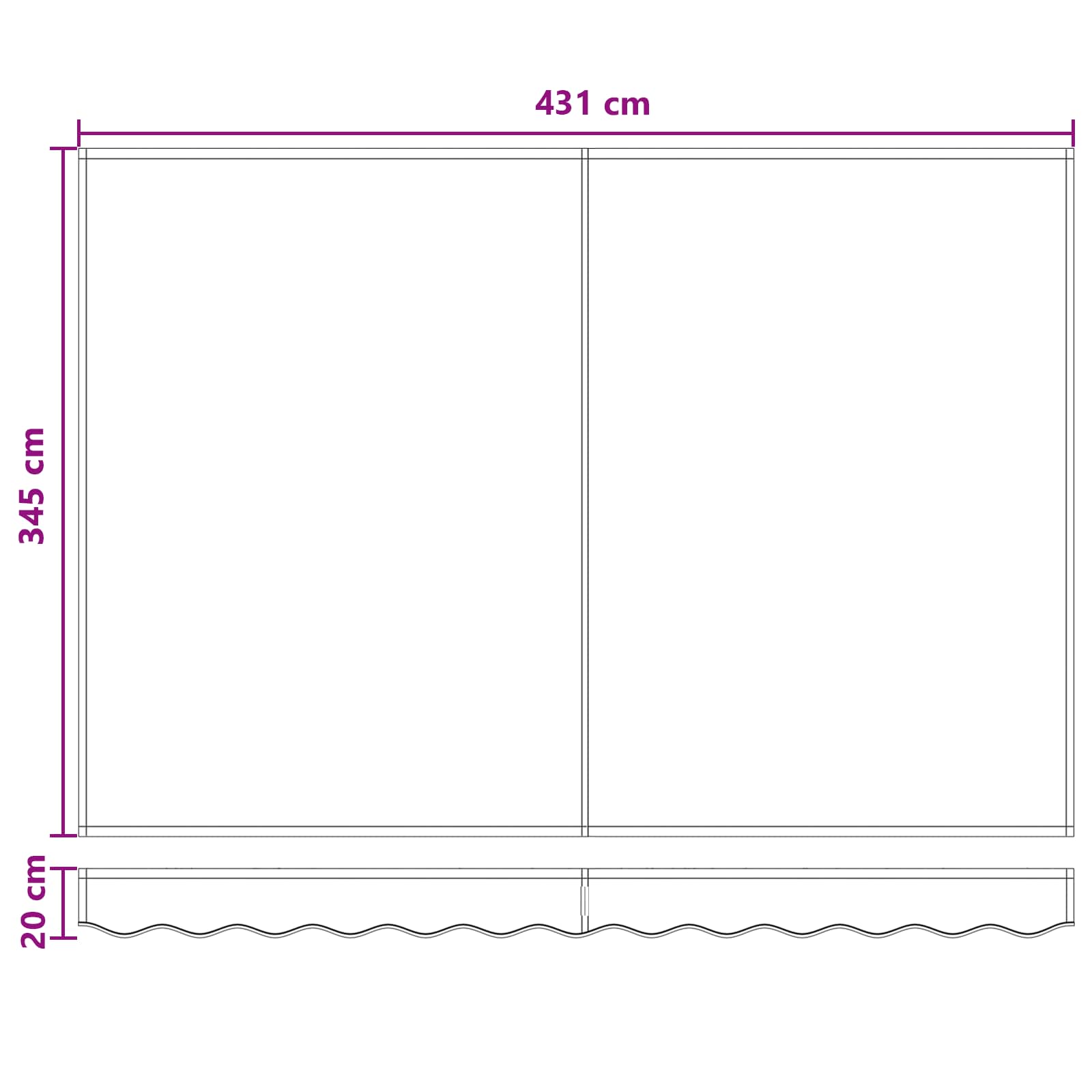 Telo di ricambio per tenda da sole per 4,5x3,5 m