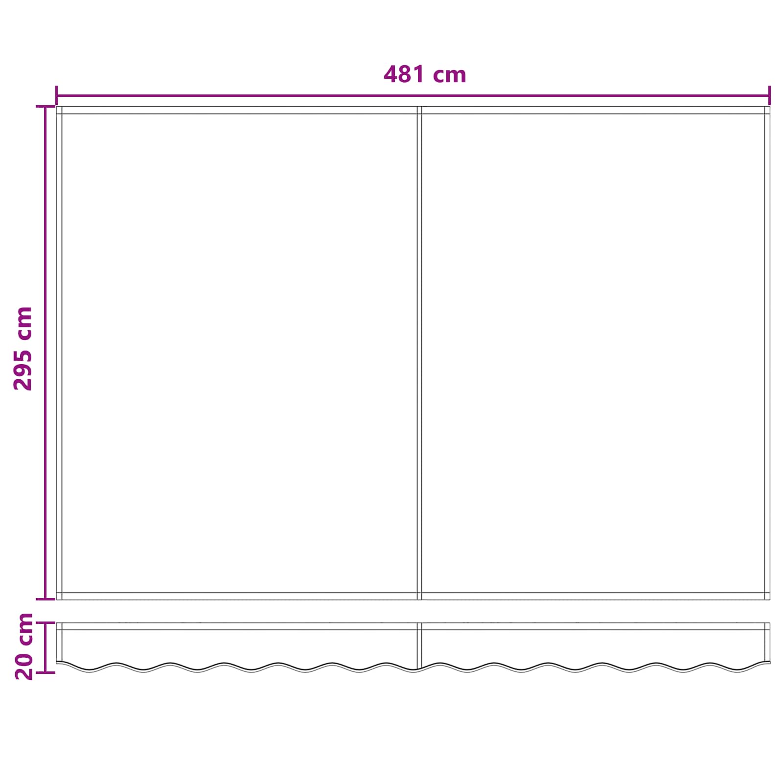 Telo di ricambio per tenda da sole per 5x3 m
