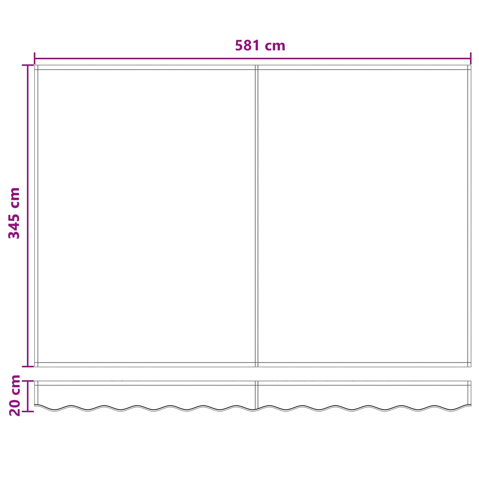 Telo di ricambio per tenda da sole per 6x3,5 m