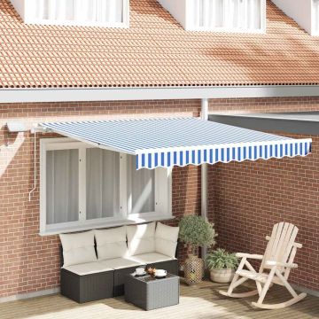 Tenda retrattile Blu e Bianco 350 x 250 cm