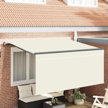 Tenda retrattile Crema 300 x 200 cm Poliestere e Alluminio