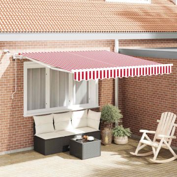 Tenda retrattile Rosso e Bianco 300 x 250 cm Poliestere