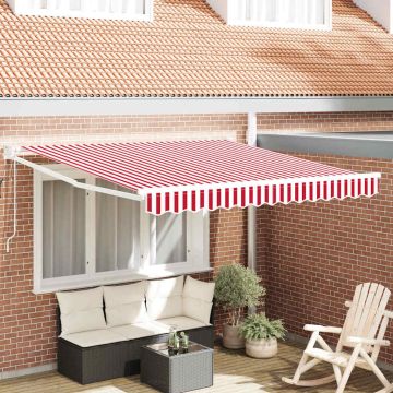 Tenda retrattile Rosso 300 x 250 cm Poliestere e Metallo