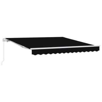 Tenda retrattile Nero 350 x 250 cm Poliestere e Alluminio
