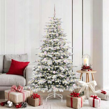 Albero di Natale Artificiale con Rami Pieghevoli Bianco 180 cm