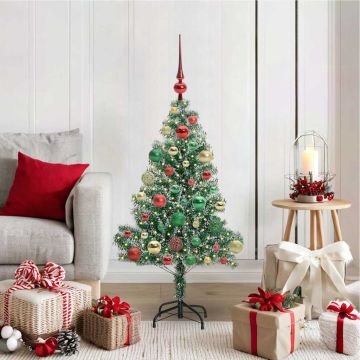 Albero di Natale Artificiale Imbiancato con Luci LED 120 cm