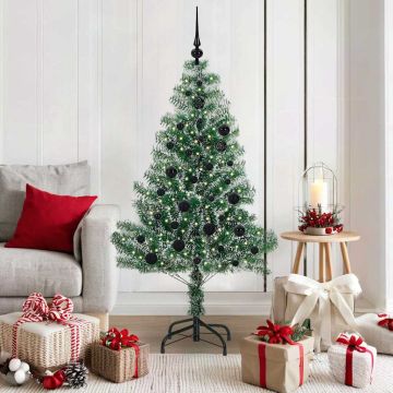 Albero di Natale Artificiale Imbiancato con Luci LED 150 cm