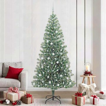 Albero di Natale Artificiale Imbiancato con Luci LED 240 cm
