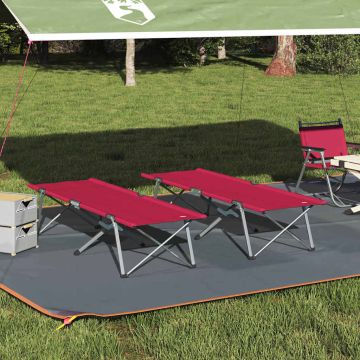Letto da campeggio pieghevole 2 pz Rosso 194 x 62,5 x 42,5 cm