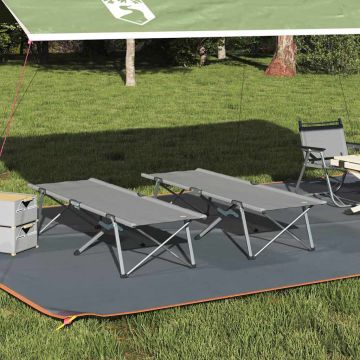 Letto da campeggio pieghevole 2 pz Grigio 194 x 62,5 x 42,5 cm