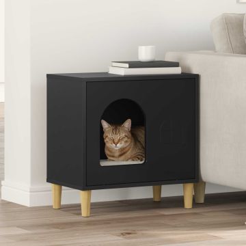 Casa per Gatti Nero 51 x 30 x 52 cm Legno ingegnerizzato