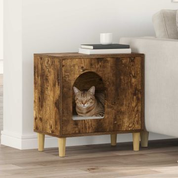 Casa per Gatti Rovere fumé 51 x 30 x 52 cm Legno ingegnerizzato