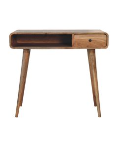 Scrivania in legno massello di mango con pomello in ottone