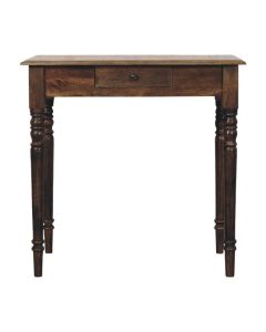 Scrivania in legno massello di mango con gambe tornite grigie