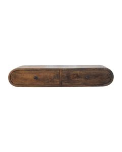 Consolle sospesa in legno di mango, profilo scultoreo Grigio