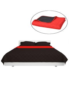 Copriletto Double-Face Trapuntato Rosso e Nero 230x260 cm