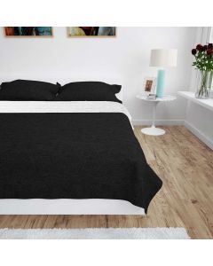 Copriletto Double-Face Trapuntato 220x240 cm Nero e Bianco
