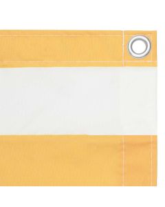 Paravento Balcone Bianco e Giallo 75x500 cm Tessuto Oxford