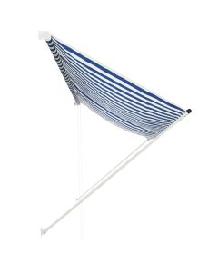 Tenda da Sole Retrattile 350x150 cm Blu e Bianco