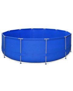 Piscina Rotonda 457 cm con Scala e Pompa con Filtro 800 gal / h