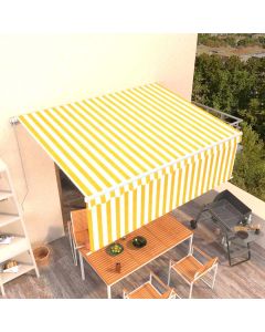 Tenda Sole Retrattile Manuale con Parasole 4x3m Gialla Bianca
