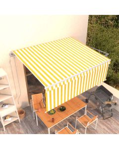 Tenda Retrattile Automatica con Parasole 4,5x3m Gialla Bianca