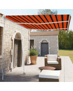 Tenda da Sole Retrattile Manuale 350x250 cm Arancione e Marrone