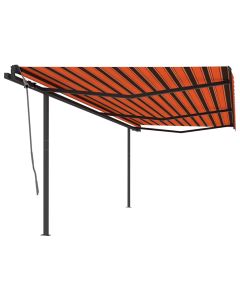 Tenda da Sole Retrattile Automatica Pali 6x3 m Arancio Marrone