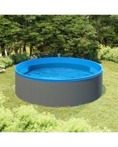 Piscina Fuori Terra con Skimmer e Pompa Sospesi 350x90cm Grigia