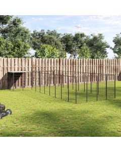 Gabbia per Cani Nera 13,31 m² in Acciaio