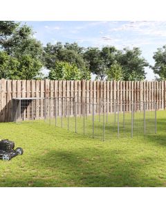 Gabbia per Cani Argento 13,31 m² in Acciaio