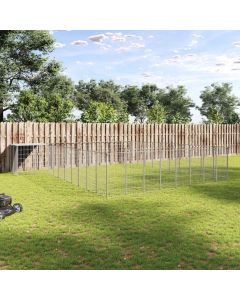 Gabbia per Cani Argento 25,41 m² in Acciaio
