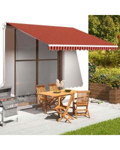 Tessuto di Ricambio per Tenda da Sole Arancione e Marrone 400x350 cm Poliestere