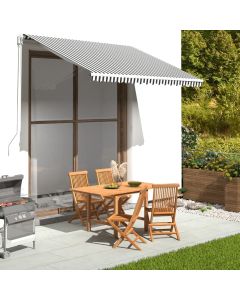 Tessuto di Ricambio per Tenda da Sole Antracite e Bianco 300x250 cm Poliestere
