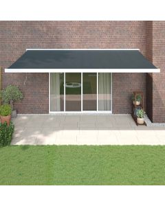 Tenda da Sole Retrattile Antracite 5x3 m in Tessuto e Alluminio