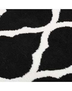 Tappeto Lungo in BCF Bianco e Nero 80x450 cm