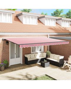 Tenda retrattile Rosso e Bianco 500 × 300 cm