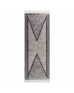 Tappeto Nero e Grigio 100x300 cm in Cotone