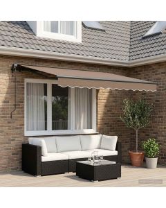Tenda retrattile Tortora 500 × 300 cm Tessuto e Alluminio
