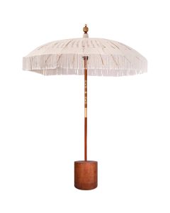 Set Ombrellone Legno di bamboo solido e cotone 2 pz