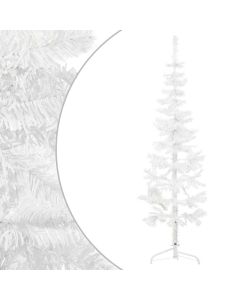 Albero Natale Artificiale Sottile a Metà Supporto Bianco 150 cm