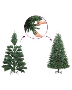 Albero Natale Artificiale Sottile a Metà Supporto Verde 120 cm