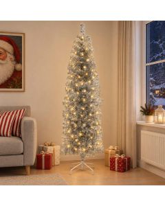 Albero di Natale Artificiale Sottile 210 cm 300 LED