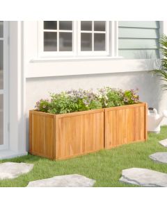 Letto da Giardino Rialzato 150x50x50 cm Legno Massello di Teak