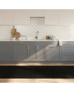 Tappeto Rettangolare Nero 100x500 cm in Bambù