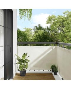 Paravento da Balcone Crema 90x800 cm 100% Poliestere Oxford