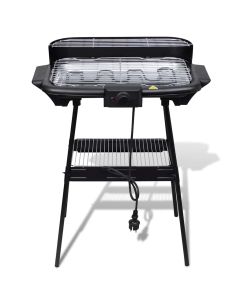 Barbecue elettrico rettangolare da giardino con grill e supporto